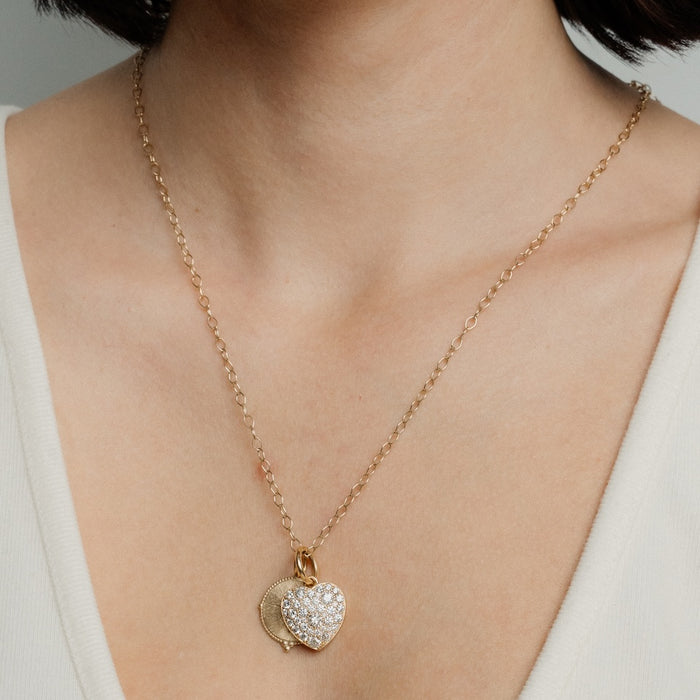 2.03tcw Diamond Medium Cobblestone Heart Pendant