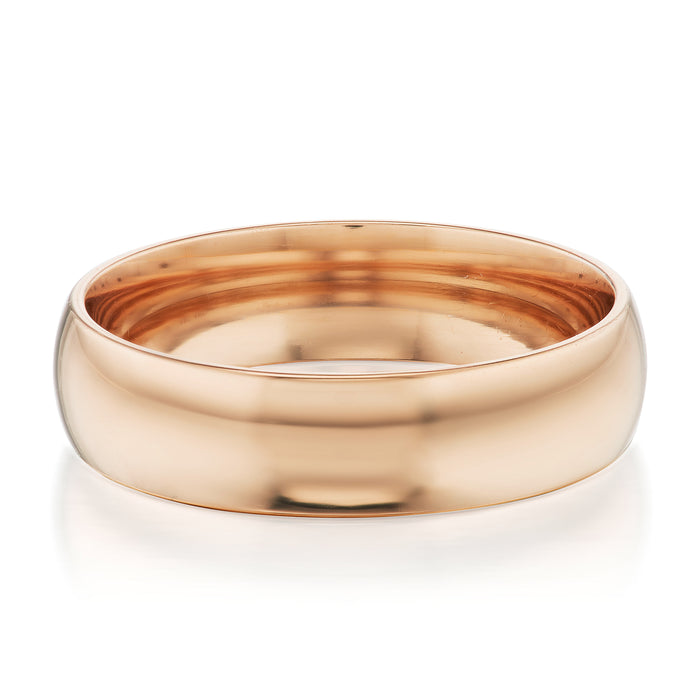 14K ROSE GOLD "WALKER" 5MM WIDE LIGHT COMFORT FIT WEDDING BAND WITH HIGH POLISH FINISH BY GREENWICH ST. CEREMONY.