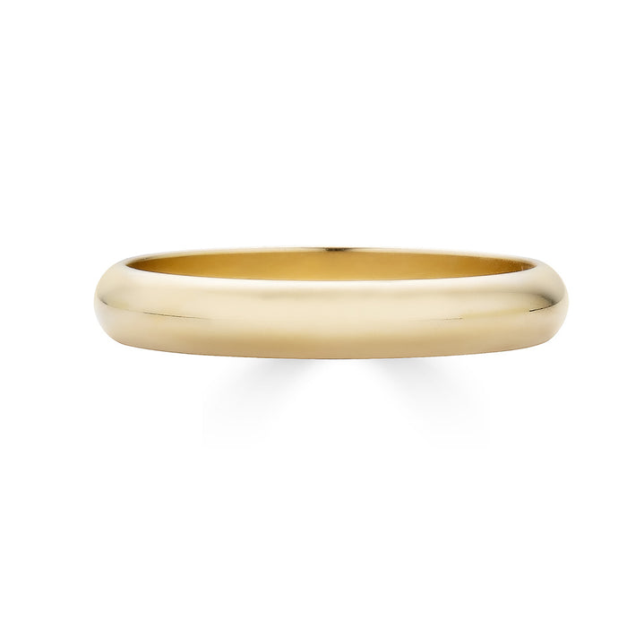 14K YELLOW GOLD DELANCY 3MM WIDE STANDARD WEIGHT STANDARD FIT WEDDING BAND WITH POLISHED FINISH BY G ST. CEREMONY

SIZE 5.5