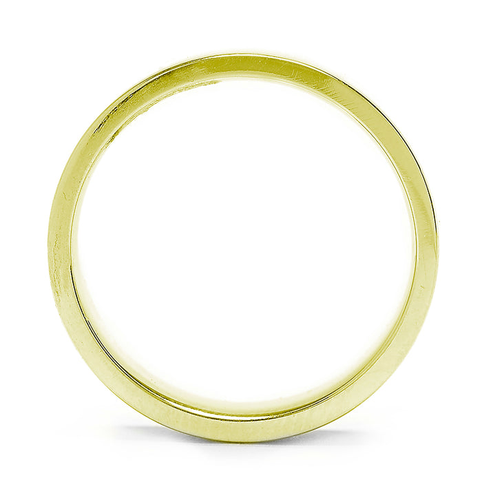 14K YELLOW GOLD "FLAT WALKER" 6 MM COMFORT FIT WEDDING BAND WITH HIGH POLISH FINISH BY G.ST CEREMONY.

SIZE 10