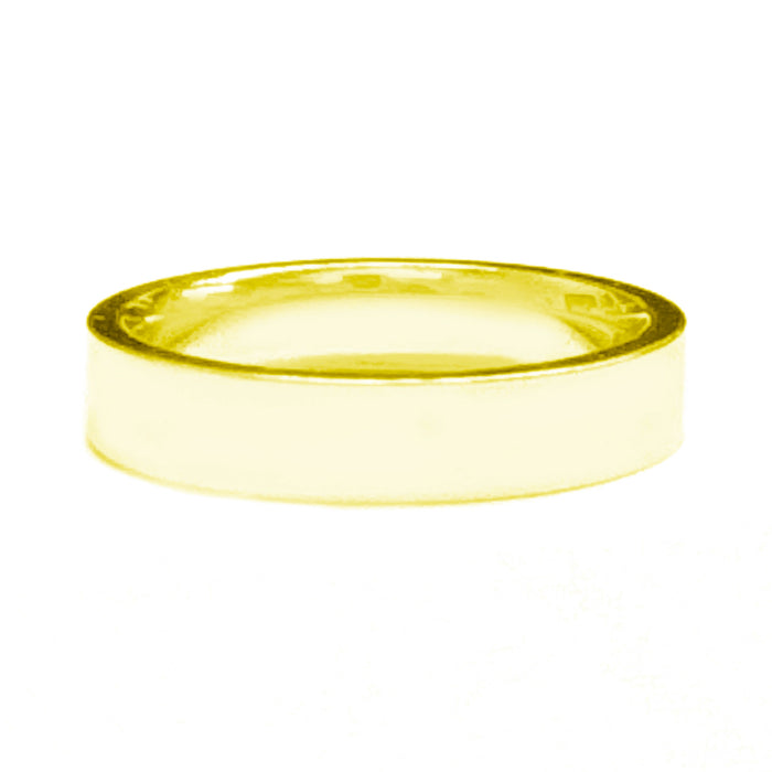 14K YELLOW GOLD "FLAT WALKER" 4 MM COMFORT FIT WEDDING BAND WITH HIGH POLISH FINISH BY G.ST CEREMONY.

SIZE 7