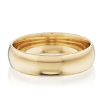 18K YELLOW GOLD 'WALKER" 5 MM COMFORT FIT LIGHT WEDDING BAND WITH HIGH POLISH FINISH BY GREENWICH ST. CEREMONY