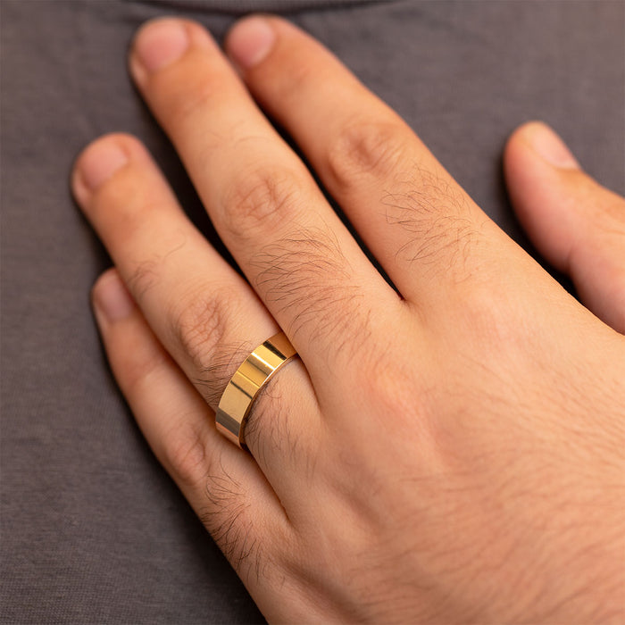 Walker Flat Wedding Band  in 14K Yellow Gold