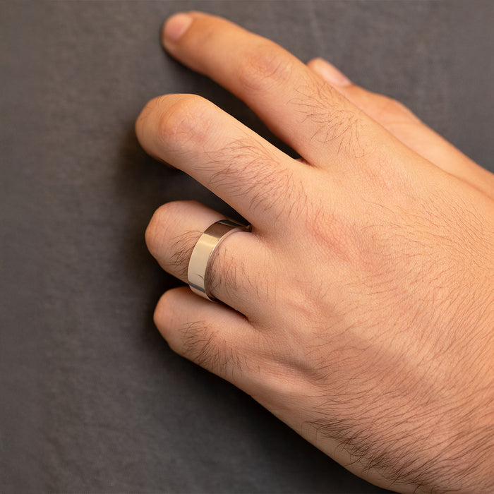 Walker Flat Wedding Band in Platinum