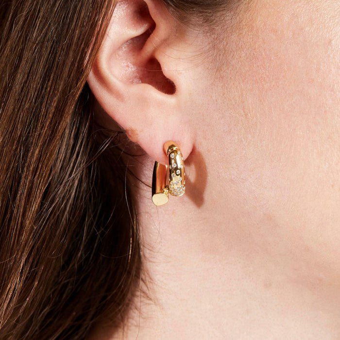 Pavé Diamond Oera Hoop Earrings