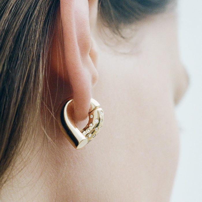 Pavé Diamond Oera Hoop Earrings