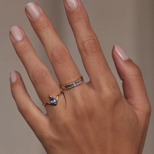 Kite Sapphire Nestled Ring Image 2