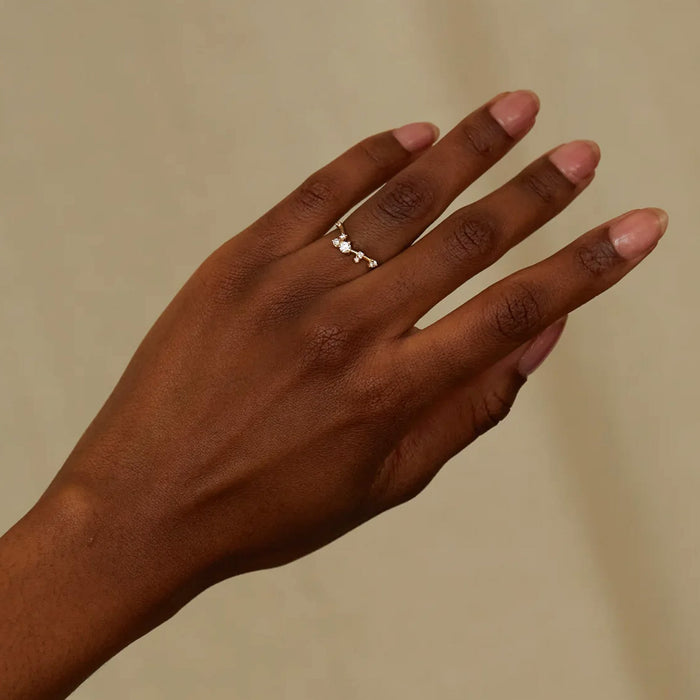 Organic Diamond Triangle Ring