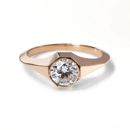 Edge Signet Engagement Ring