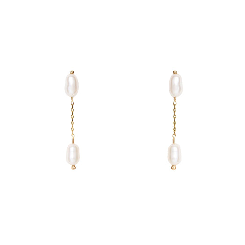 Short Pearl Shower Earring Studs