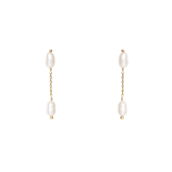Short Pearl Shower Earring Studs