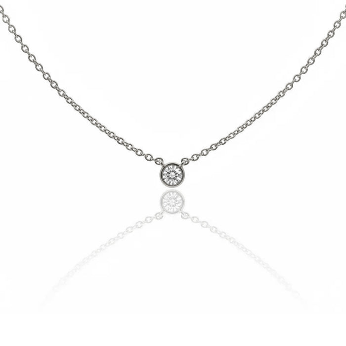 Petite Diamond Bezel Pendant Necklace