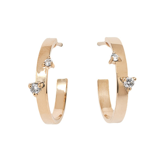 Diamond Bove Hoop Earring