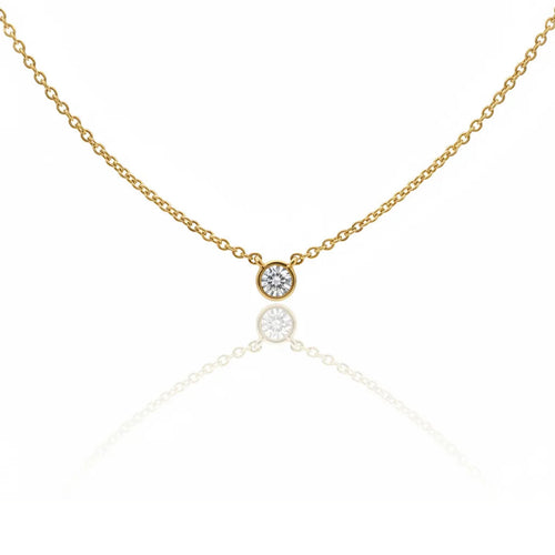 Petite Diamond Bezel Pendant Necklace