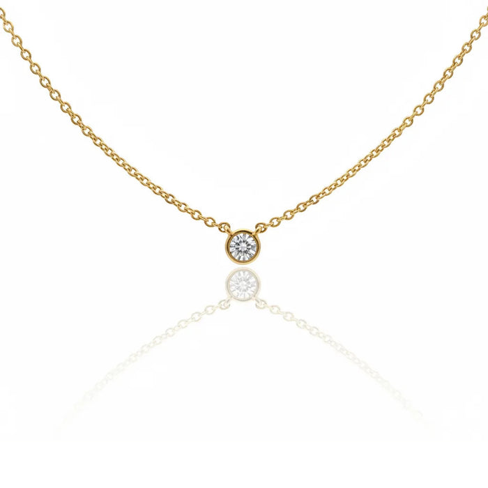 Petite Diamond Bezel Pendant Necklace