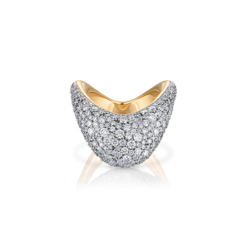 Big ZAHA Pavé Diamond Ring