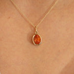 Spessartite Bezel Necklace Charm