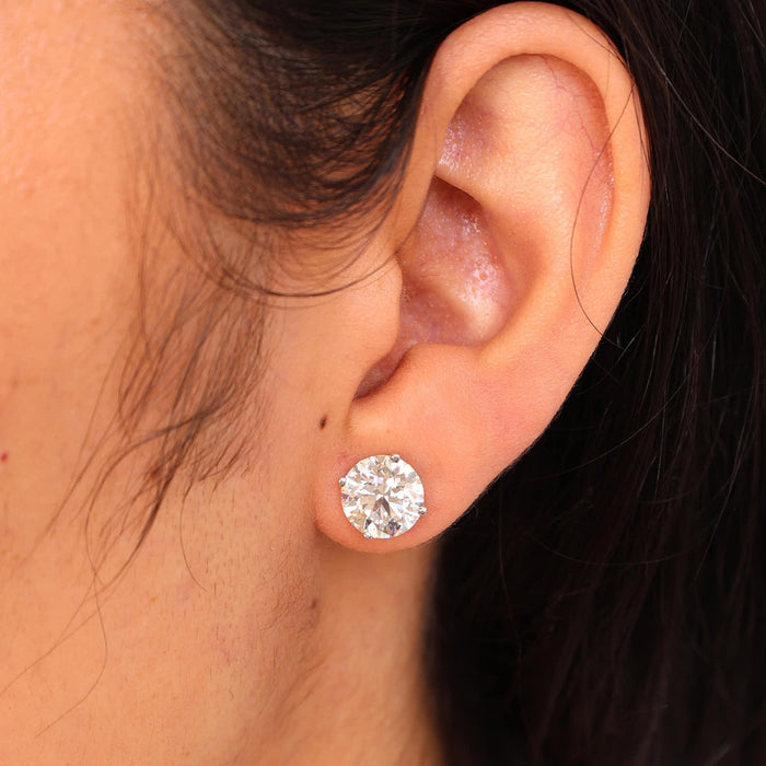 6.01tcw Round Brilliant Cut Diamond Stud Earrings