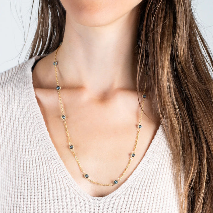 London Blue Topaz Textile Necklace