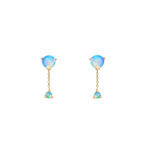 Large Two-Step Chain Stud Earrings