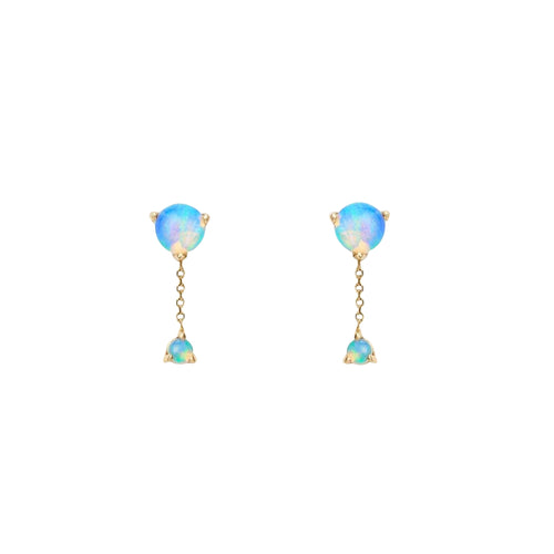 Large Two-Step Chain Stud Earrings