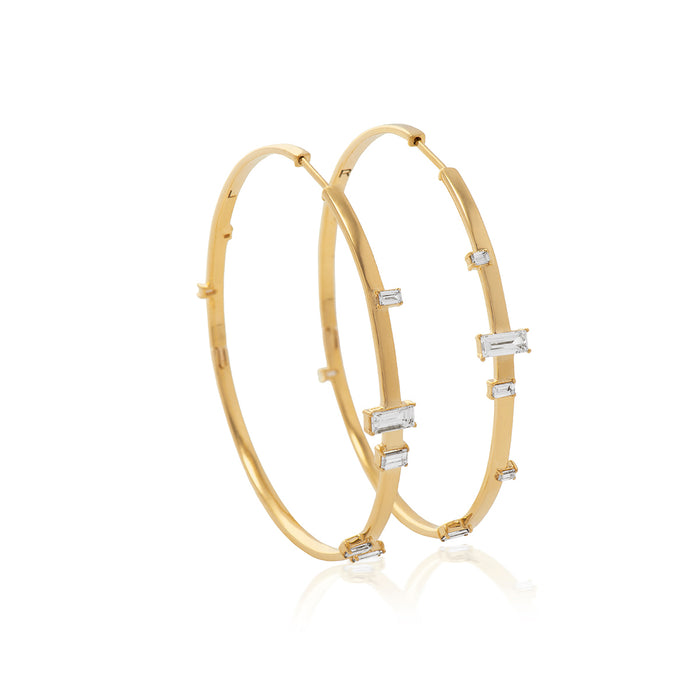 Baguette Hoop Earrings