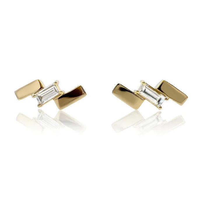 Abstract Diamond Stud Earrings