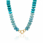 Mixed Amazonite, Paraiba Quartz and Chrysoprase Bead Strand Necklace