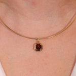 Red Garnet "Dahlia" Frame Charm