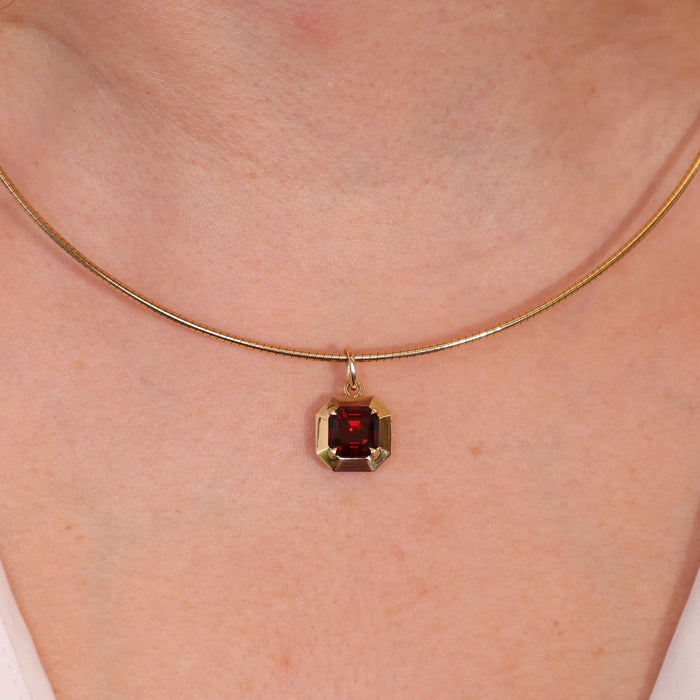 Red Garnet "Dahlia" Frame Charm