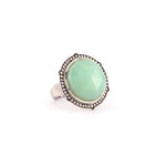 Chrysoprase & Diamond Halo Statement Ring