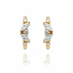 Mixed Diamond Petite Hoop Earrings
