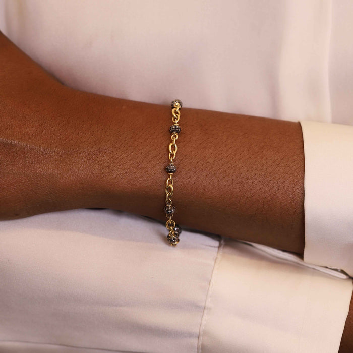 Black Diamond Bead Bracelet
