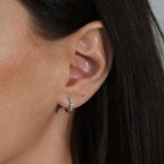 Bezel Huggie Earrings
