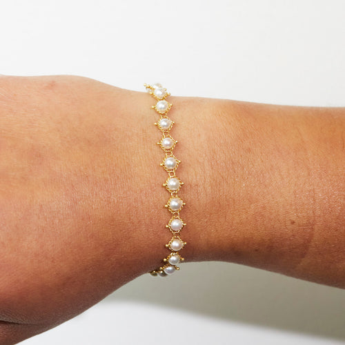 Akoya Pearl Textile Bracelet Image 2