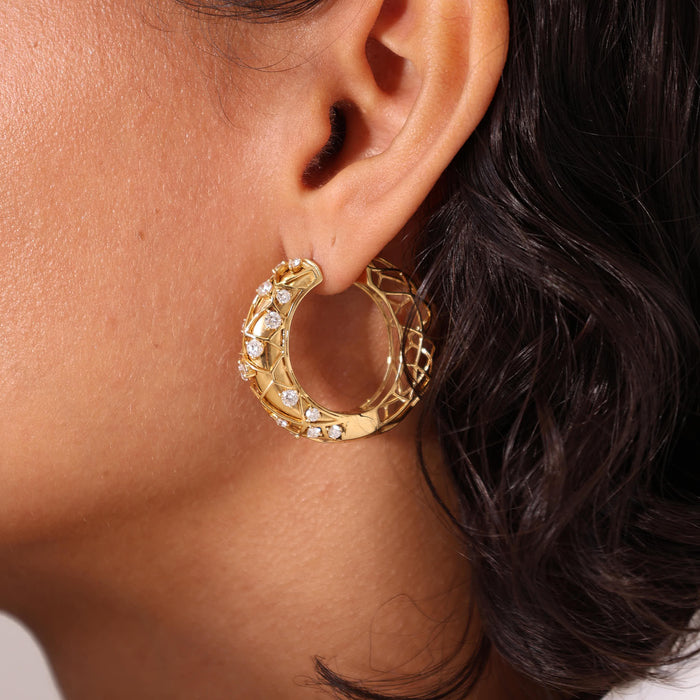 Diamond Hoop Earrings