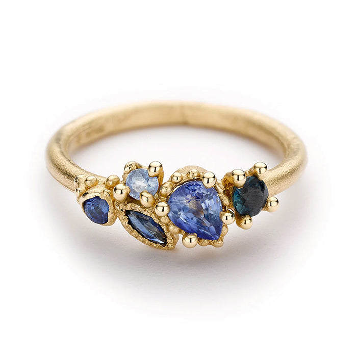 Mixed Cut Sapphire Cluster Ring