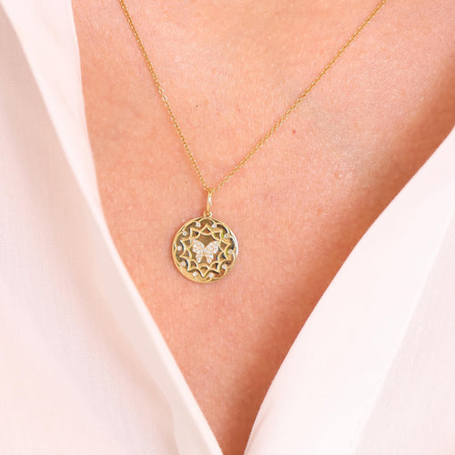 Diamond Butterfly Pendant Necklace Image 2