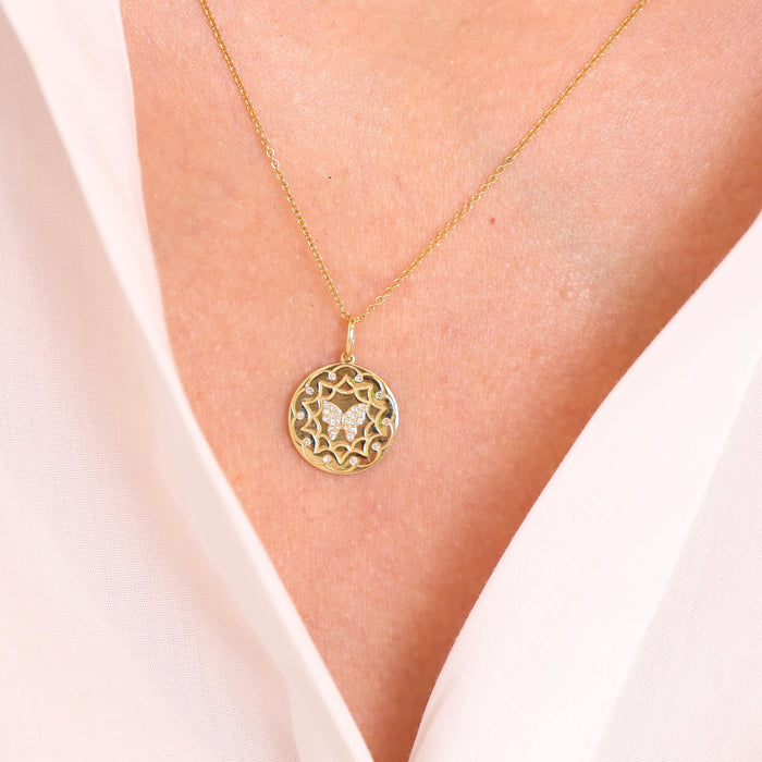 Diamond Butterfly Pendant Necklace