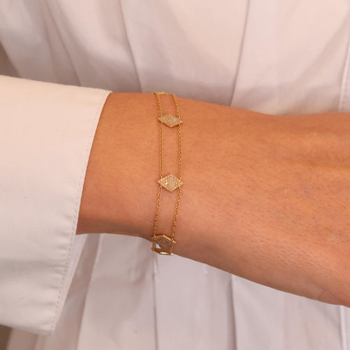 Rhombus Diamond Chain Bracelet Image 2