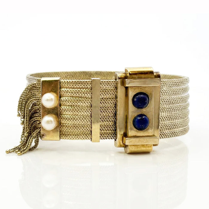 Pearl and Lapis Lazuli Bracelet