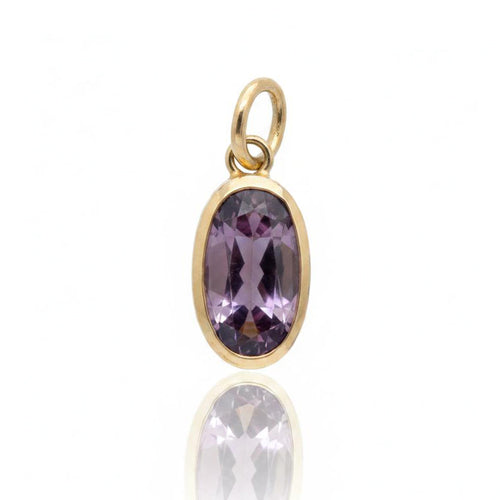 Amethyst Bezel Necklace Charm