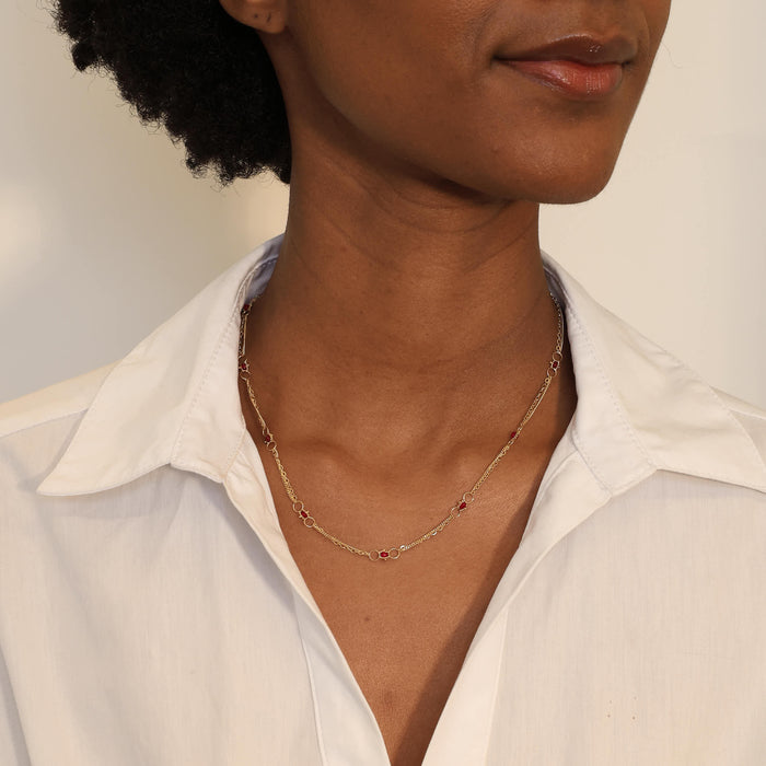 Ruby Whisper Chain Necklace