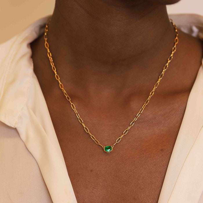 Emerald Pendant Necklace