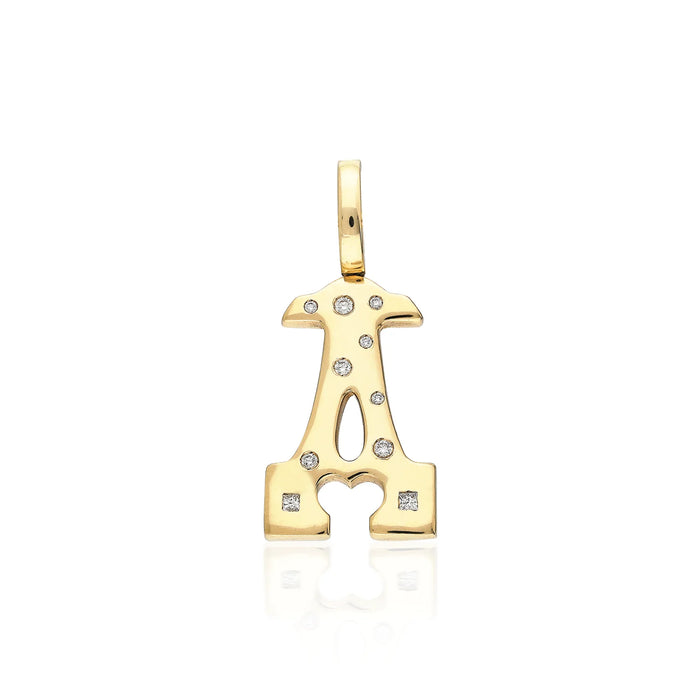 "Sanse" Large Diamond Letter A Pendant