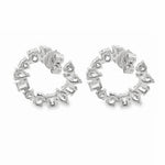 Mixed Diamond Fan Earrings