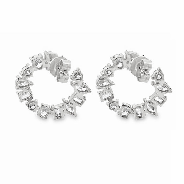 Mixed Diamond Fan Earrings