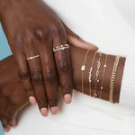 5-Diamond Bezel Station Bracelet