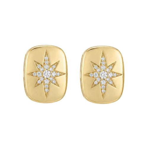 Diamond Star Cushion Earring Studs
