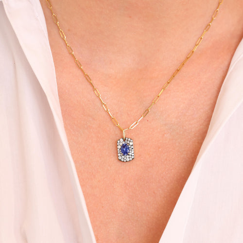 Sapphire and Diamond Pendant Necklace Image 2